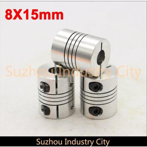 3pcs/ lot CNC Stepper motor shaft connector 8X15mm flexible Coupling Connector Diameter 30mm Length 35mm Clamping coupler