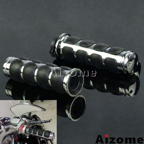 Universal Motorcycle 1" Grips w/ Throttle Boss 7/8" Handlebar Grips For Honda Yamaha Suzuki Boulevard C50 C90 S40 M109R Intruder