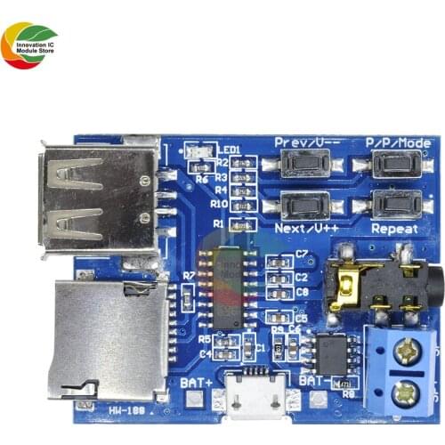 Amplifier Decoding Player Module TF Card U Disk MP3 Format Decoder Board MircoUSB Port Amplifier Decoding Audio Player Module