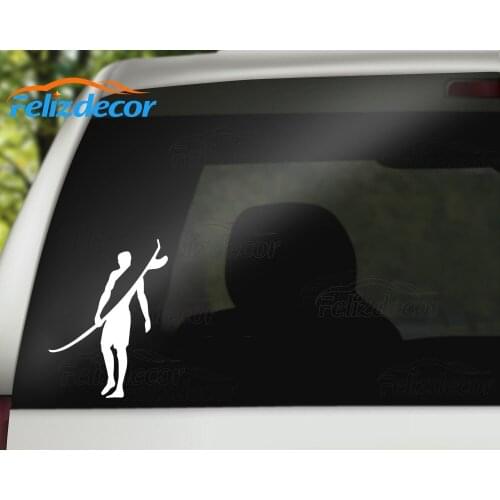 Surfer Guy Cut Vinyl Car Decal Waterproof Cool Boy Car Art Car Styling Rearview Mirror Decor Sticker L208