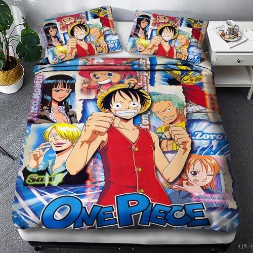 Japan Cartoon Anime ONE PIECE Bedding Set Luffy Chopper Duvet Cover for Kids Bed Cover 3d Quilt Boys Gift Home Textiles 3PCS