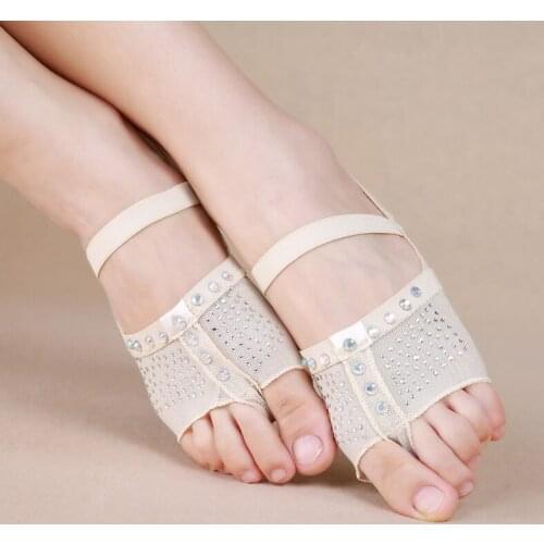 Belly shoes women ballet shoes ballerina slippers Full Body footUndeez full sole rhinestones mesh lyrical shoes dance shoes