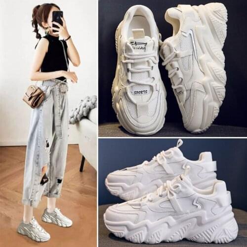 Womens tide ins2021 spring new super fire net red sports casual wild white shoes