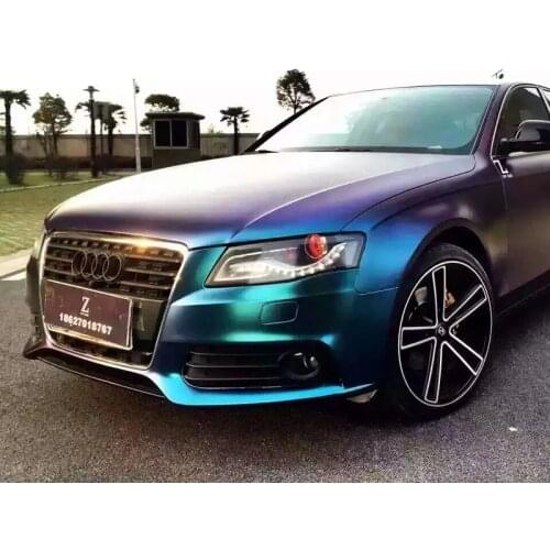 1.52X20M Air free bubbles 3 colors Glossy Chameleon car wrap vinyl film Blue-Purple