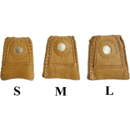 1pcs middle size 2.4(3.7) x 4cm Synthetic Leather Coin Thimble With Metal Tip DIY Sewing Tool Handmade Needlework supplies plus