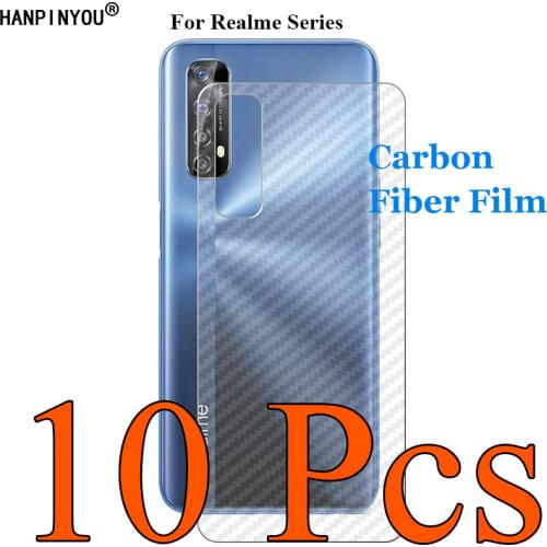 10 Pc/Lot For Realme 7 8 7i X7 Pro Ultra Extreme 3D Transparent Carbon Fiber Back Film Skin Screen Protector Sticker (Not Glass)