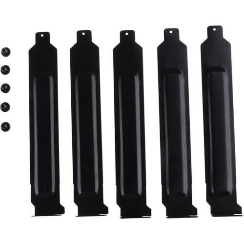 5pcs/lot Black Hard Steel PCI Slot Covers Bracket w/ Screws, Full Profile Expansion Dust Filter Blanking Plate for PCI