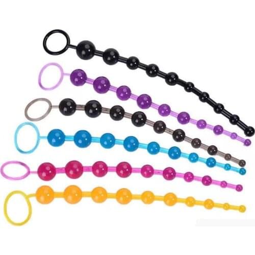 Anal 10 Beads Orgasm Vagina Plug Play Pull Ring Ball Anal Stimulator Butt Beads Plug Sex Toys For Adult Men Women Gay Male
