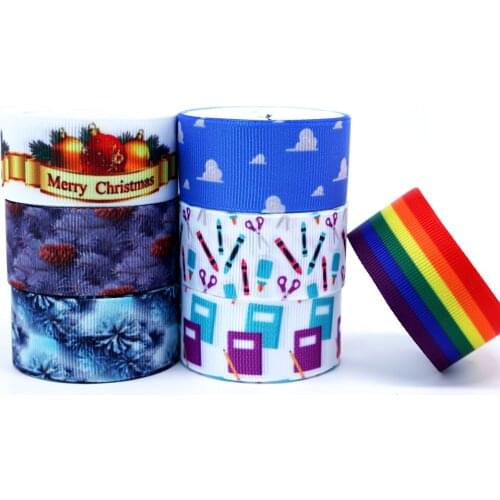 Free shipping 50 yard cartoon printed grosgrain ribbon 31540