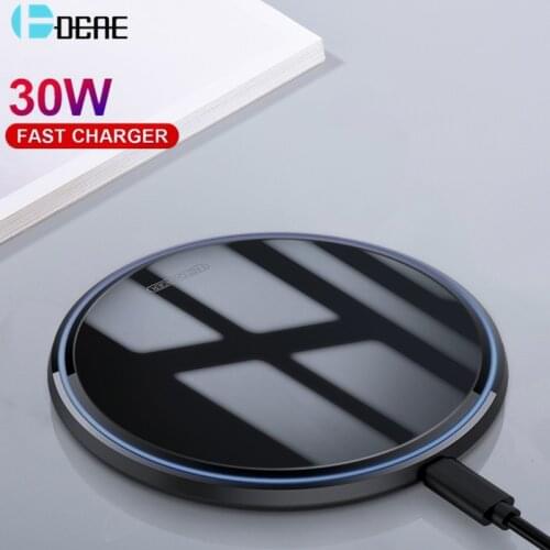 DCAE 30W Qi Wireless Charger Dock Station For iPhone 12 11 Pro Max XS XR X 8 Induction Fast Charging Pad for Samsung S21 S20 S10