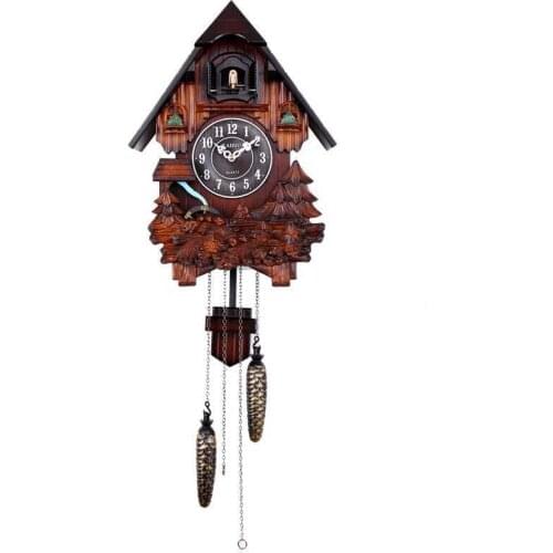 Cuckoo Clock Wall Clock Living Room Hourly Time Call Bird Tell Time Hang Clock 14inch Wooden Classic
