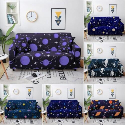 Space Planets Sofa Cover Elastic Stretch Sofa Covers For Living Room Polyester Loveseat Couch Cover Sectional Sofa Slipcover