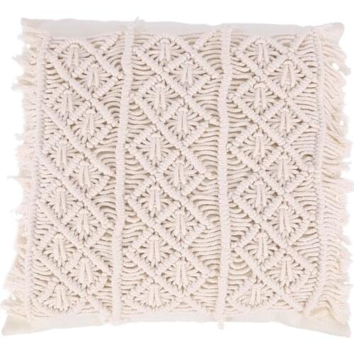 Boho Style Linen Cotton Tassels Pillow Cover Handmade Throw Cushion Cotton Rope Pillowcase Home Sofa Decorative
