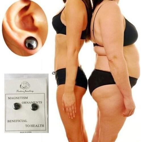 Black Magnetic Acupuncture Point Earrings Weight Loss Earring Bio Magnetic Slimming Stimulating Acupoints Health Acupressure