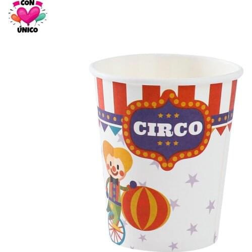 Conunico Circus Carnival Birthday Party Funny Acrobatics Clown Favor Supplies Festival Topper Decor Cups Banner Cake Pick CC3641