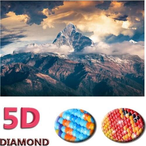 Diamond Painting Full Round Mountain Diamond Embroidery Landscape Picture Of Rhinestones Mosaic Art Home Decor
