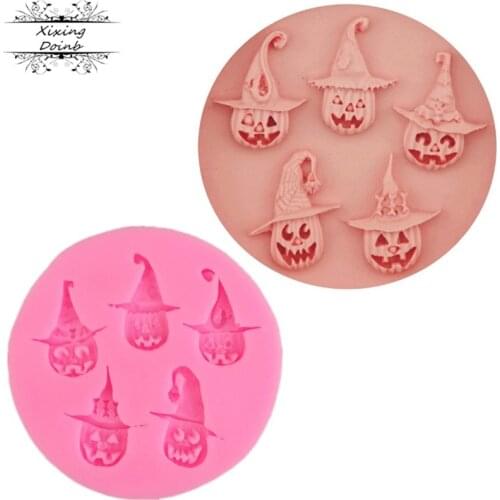 Xixing Halloween Pumpkin hat silica gel mold cake decoration tool chocolate fudge mold cake frame mold
