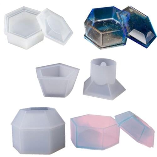 Box Resin Molds, Jewelry Box Molds with Pentagonal Shape Silicone Resin Mold