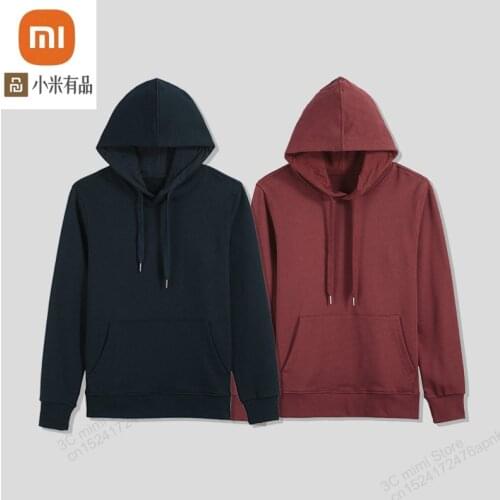 Xiaomi Mijia New wild solid color comfortable simple cotton casual sweater hooded head mens and womens couple jacket