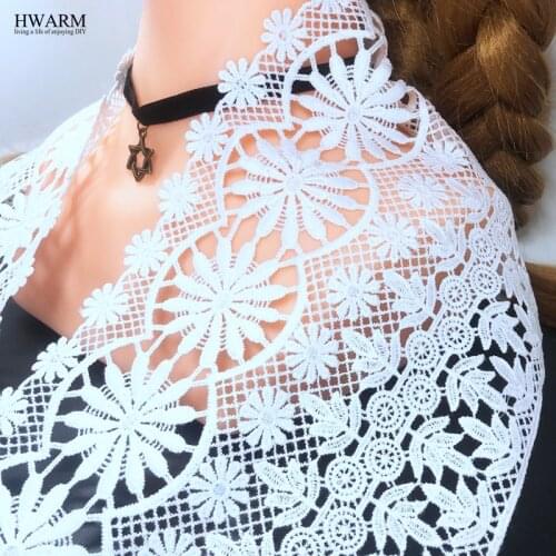 5yard 16.5cm lace fabric ribbon trim DIY clothes sewing wedding decoration white water-soluble hollow milk silk embroidery laces