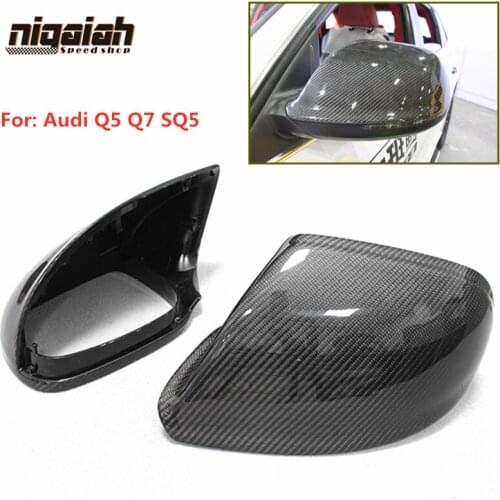 For Audi Q5 2010-2017 Q7 SQ5 Carbon Fiber Side Mirror Cover Rear View Mirror Cap Original Replacement with / without Lane Assist