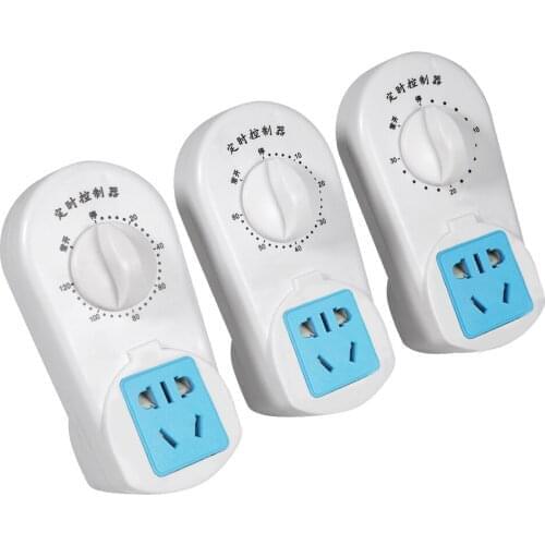 AC 220V 10A Pump Fan Timer Mechanical Time Switch Countdown Control Socket Plastic Resistant Plastic High Conductive Copper