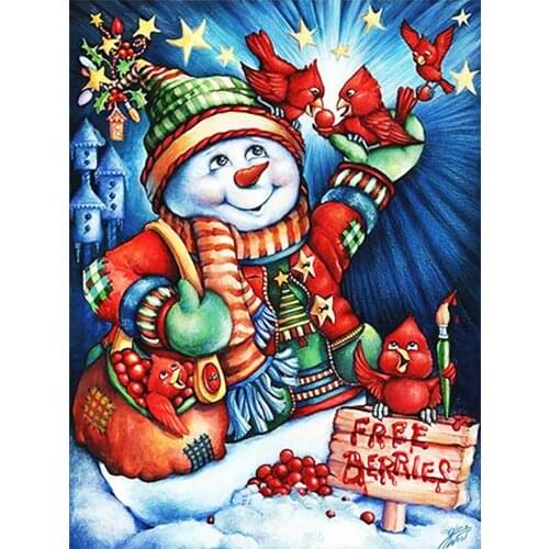 Cartoon Snowman Christmas Diamond Painting Round Full Drill Nouveaute DIY Mosaic Embroidery 5D Cross Stitch Home Decor Gifts