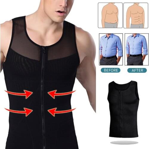Mens Shapers Shirt Vest Slimming Underwear Body Shaper Tight Tank Top Waist Trainer Tummy Control Girdle Men Corset