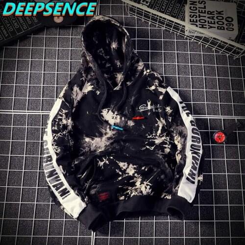Men Spring And Autumn Fashion Tie Dye Hoodies Sweatshirts Men Hip Hop Style Ins Casual Loose Fit Hoodies Pullover Men M-5XL