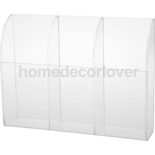 3 Grid TV Air Conditioner Remote Control Holder Case Wall Mount Storage Box