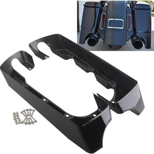 Unpainted Black Moto Hard Stretched SaddleBag Extension For Harley Touring Electra Street Road Glide Road King Ultra 1994-2013