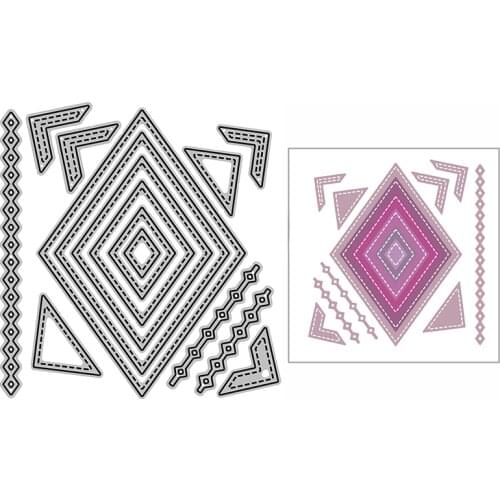 New Stitched Diamonds Frame Craft Embossing Mold 2021 Metal Cutting Dies for DIY Decor Scrapbooking Album Card Making No Stamps