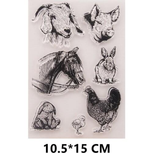 2021 New Livestock Clear Stamps DIY Scrapbooking Craft Supplies Rubber Silicon Seals Card Album Hobby ink pad Stamping