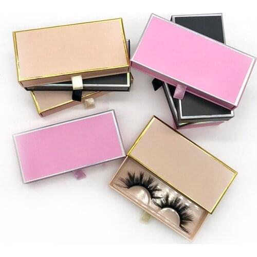Wholesale Square Eyelash Packing Box Portable Multicolor Drawer Lash Case Mink Eyelashes Empty Packing with Clear Tray Makeup