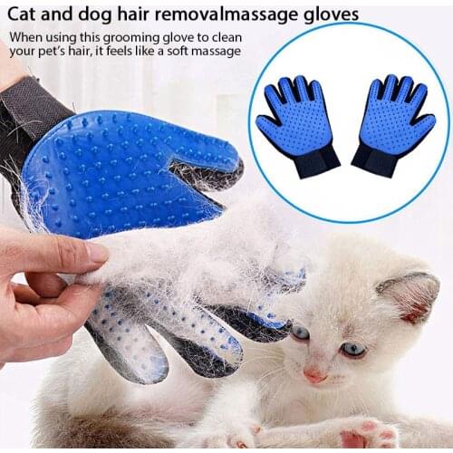 Dog Pet Grooming Glove Silicone Cats Brush Comb Deshedding Hair Gloves Dogs Bath Cleaning Supplies Animal Combs Lint Remover