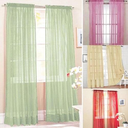 Modern Pure Color window tulle curtains for living room bedroom organza voile curtains Hotel Decoration blue Sheer curtains