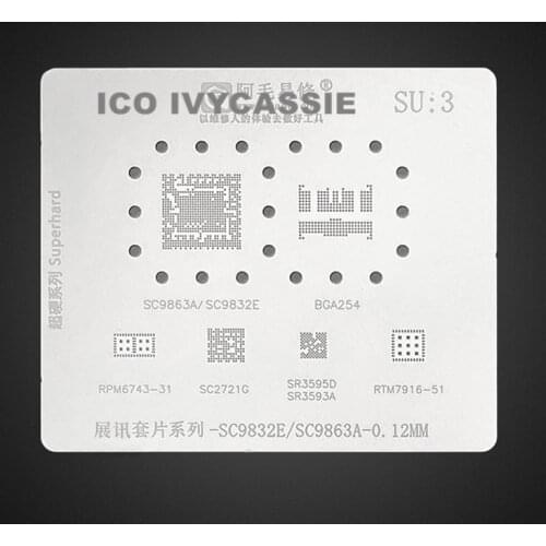 Amaoe SU3 BGA Stencil SC9832E SC9863A SC2721G SR3595D IC Reballing Solder Tin Plant Net Steel Mesh Welding Heat Template