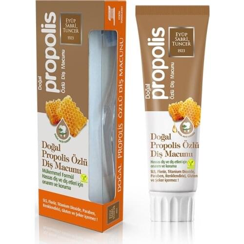 Vegan Natural Gluten Free Propolis Extract Toothpaste 75 ML Oral Hygiene Eyup Sabri Tuncer Turkish Brand %100 Original