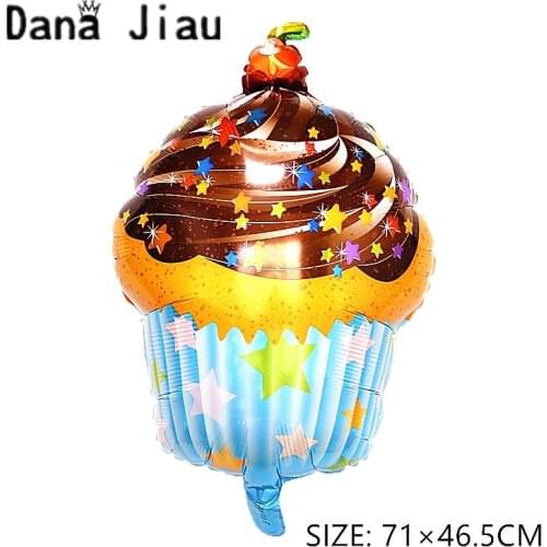 Wed decor blue Muffin food balloon rainbow ice cream foil helium ball birthday party sweet chocolate wedding decoration baloon