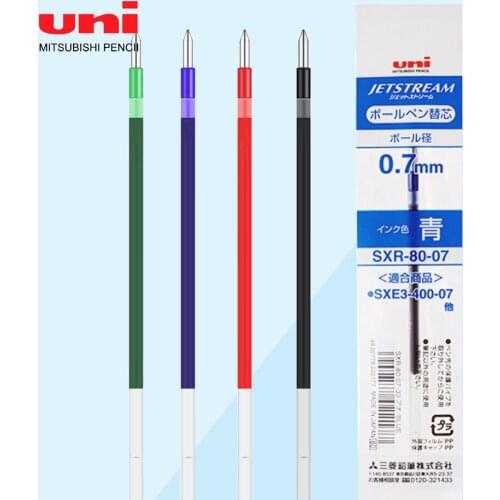10pcs Japan UNI SXR-80-038/05/07 Medium Oil Refill JETSTREAM Series Ballpoint Pen Refill Suitable for Multifunctional Pen