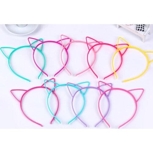 10 Mixed Color Plastic Cat Ear Hair Tiara Princess Headband Hair band With Teeth