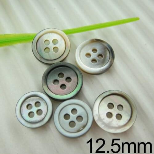 12.5mm 20PCs Round Shell Sewing Buttons 4-Holes Button Natural Shell Buttons Color Japan Mother Of Imitation Pearl Buttons