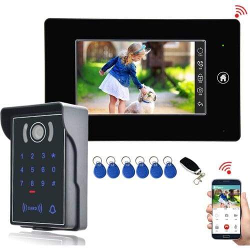 7 Inch Touch Screen Color WIFI Video Doorbell 1024 x 600 Digital TFT panel With Human body induction doorbell video function