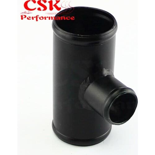 Aluminium T Shape Tube Pipe Joiner for 35mm OD BOV Adapter 2" / 2.25" / 2.5" OD Black