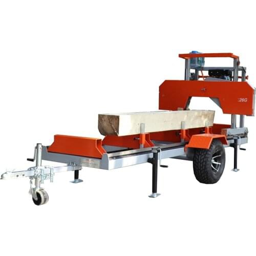 Gasoline Engine Portable Wood Horizontal Band Saw Machine Sawmill