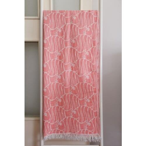 Peshtemal Bath Towel Beach Towel 100 Cotton Double Layer Fish Coral Bathroom Accessories Spa Sauna Turkish