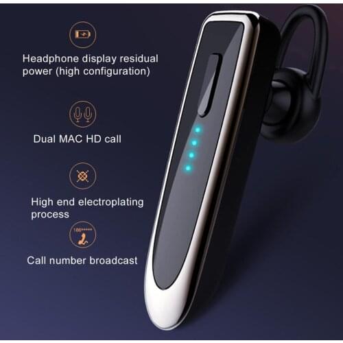Wireless Bluetooth 5.0 Business Headset Waterproof Hifi Sound Noise Reduction Sports Music Earphones Earplug Long Standby Time