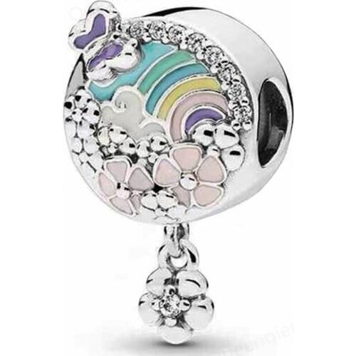 925 Sterling Silver Flower European Charms Bead Fit Original Charms Bracelets DIY Pendant Charm Beads Girl Women Jewelry Making