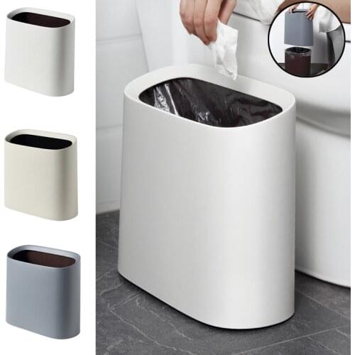 1 Piece Practical Trash Can Kitchen Storage Bucket Bathroom No Cover Litter Bin Living Room Double-layer Waste Basket