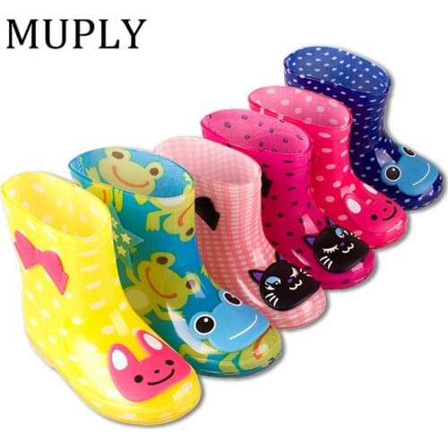 Kid Rainboots Boys Girls Shoes Cartoon Waterproof Breathable Lightweight Wear-resisting Prevent Slippery With Low (1-3 CM) PVC